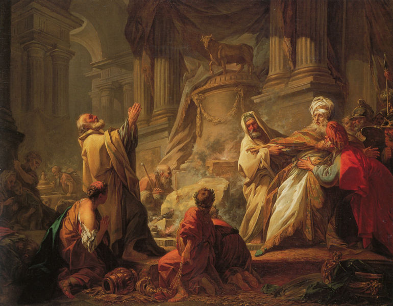 Jerobeam opfert dem Goldenen Kalb