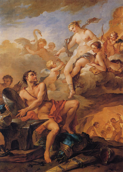 Venus bittet Vulcan um Waffen für Aeneas