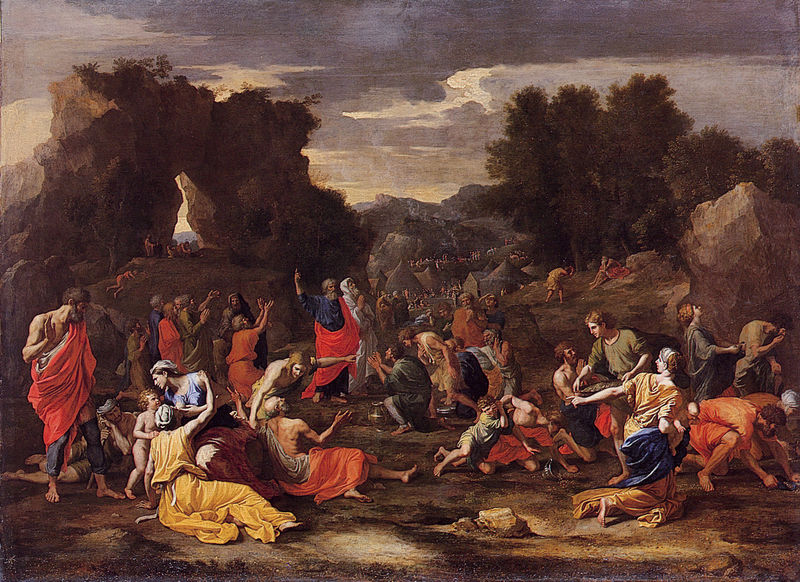 Die Israeliten empfangen das Manna in der Wüste