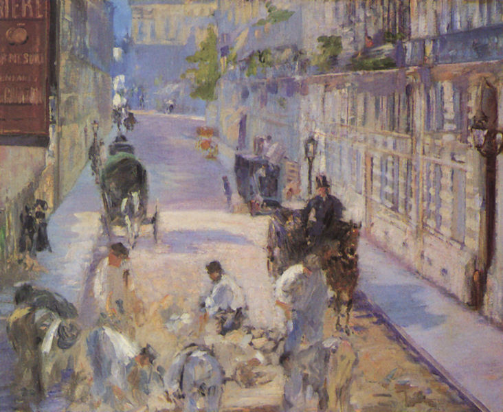 Pflasterer in der Rue Mosnier