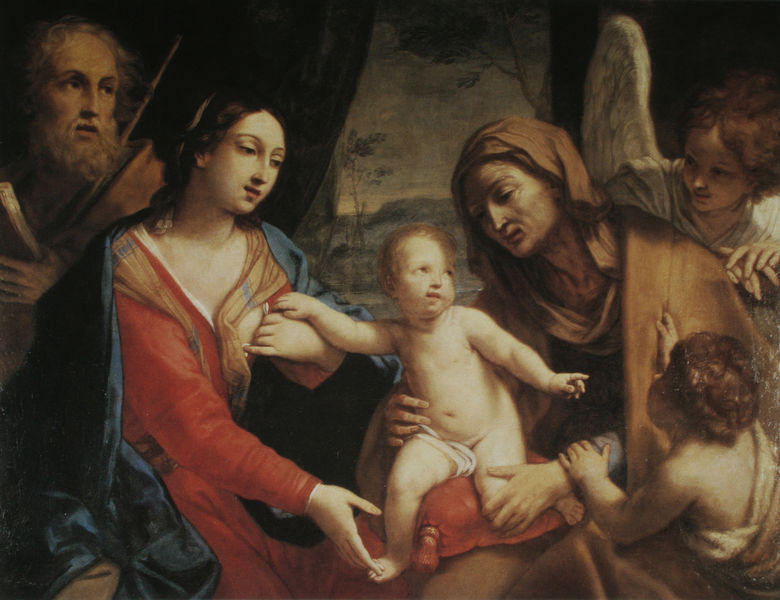 Heilige Familie mit Engel