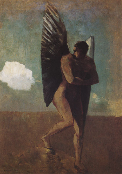 Fallen Angel Looking at a Cloud