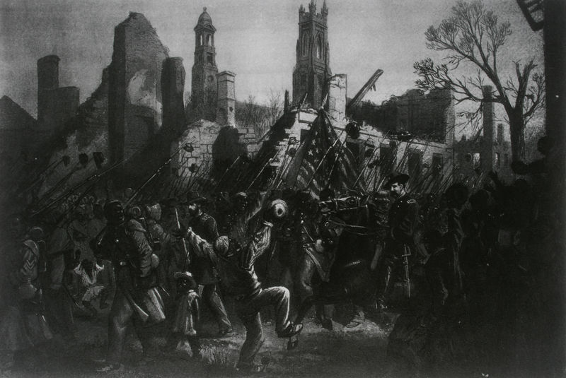 Entrance of the 55th Massachusetts (Colored) Regiment into Charleston, South Carolina, Febraury 21, 1865