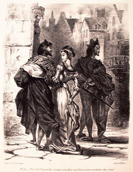 Faust versucht, Margarethe zu verführen