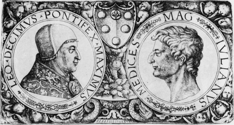 Doppelbildnis von Papst Leo X und seinem Bruder Giuliano de Medici