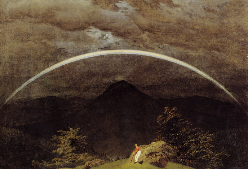 Gebirgslandschaft mit Regenbogen