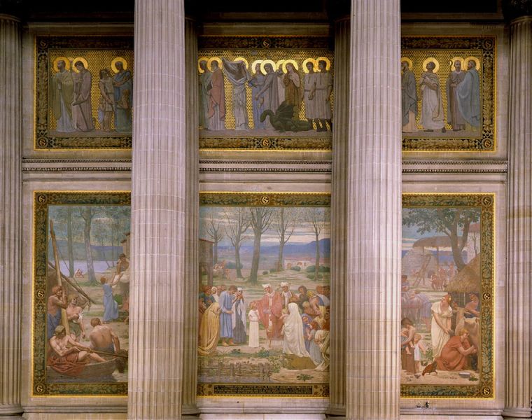 Der heilige Germanus von Auxerre trifft die heilige Genovefa