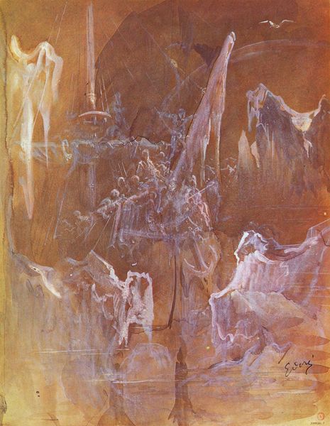 Schiff zwischen Eisbergen