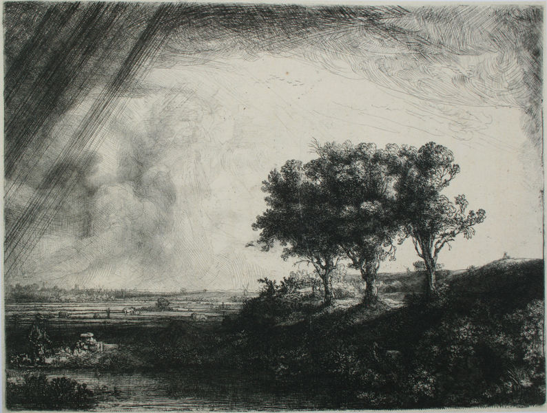 Die Landschaft mit den drei Bäumen