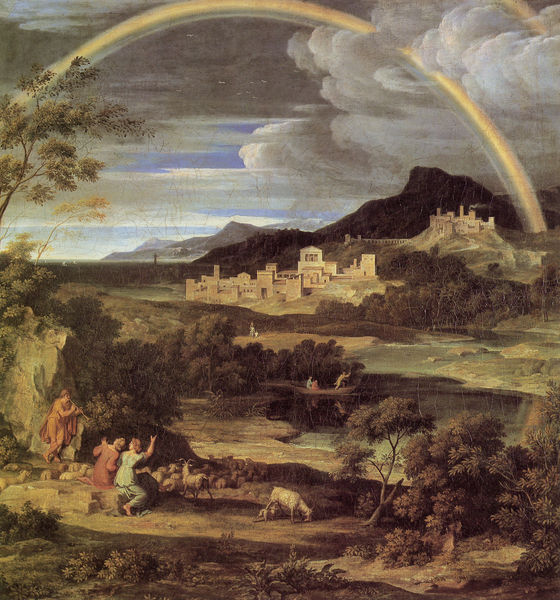 Heroische Landschaft mit dem Regenbogen