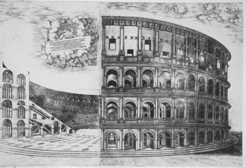 Colosseo (Stich einer Rekonstruktion)