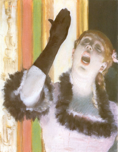 Sängerin mit Handschuh