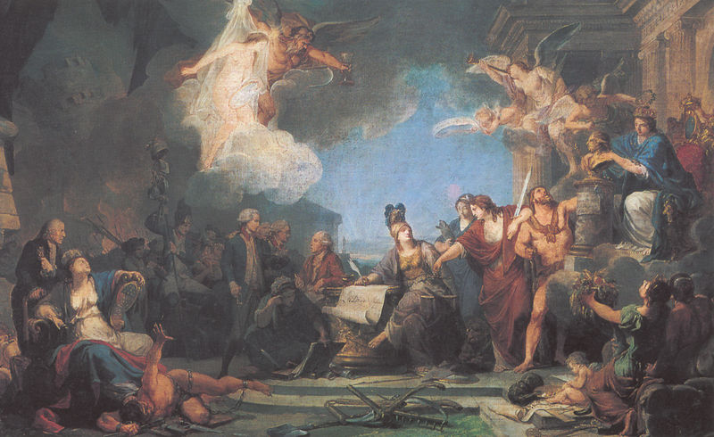 Allegorie auf die Verkündung der Menschenrechte