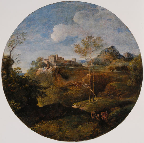 Südliche Ideallandschaft mit Burg