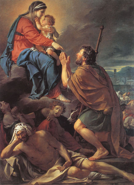 Der Hl. Rochus setzt sich bei der Hl. Jungfrau für die Heilung der Pestkranken ein