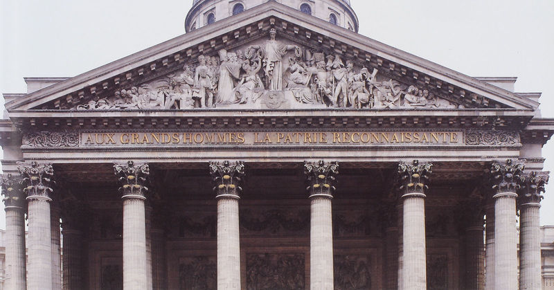 “Den großen Männern. Das dankbare Vaterland.” Giebelrelief des Pantheon in Paris