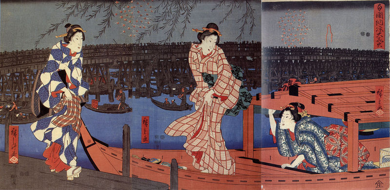 Großes Feuerwerk bei Ryogoku