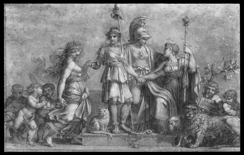 Die Allegorie der französischen Verfassung, der Gleichheit, des Gesetzes