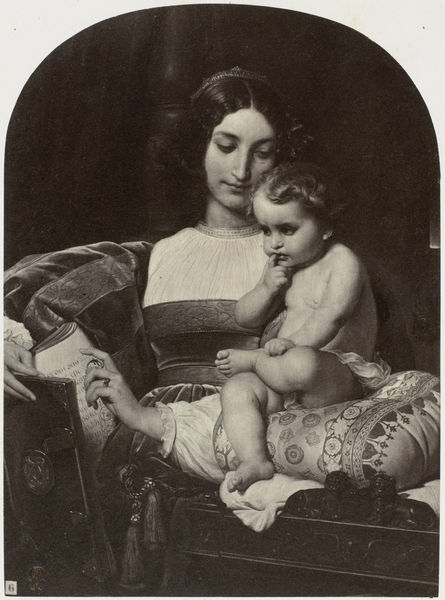 Fotoreproductie van schilderij door Paul Delaroche: enfance de Pic de la Mirandole