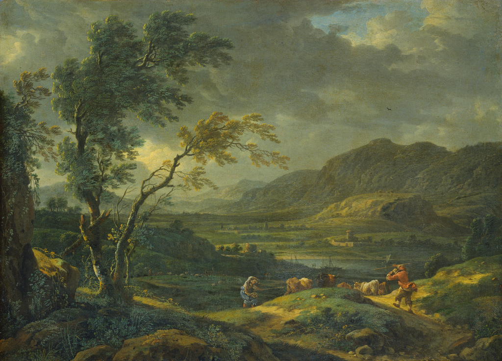 Landschaft bei aufziehendem Gewitter;Landschaft bei abziehendem Gewitter
