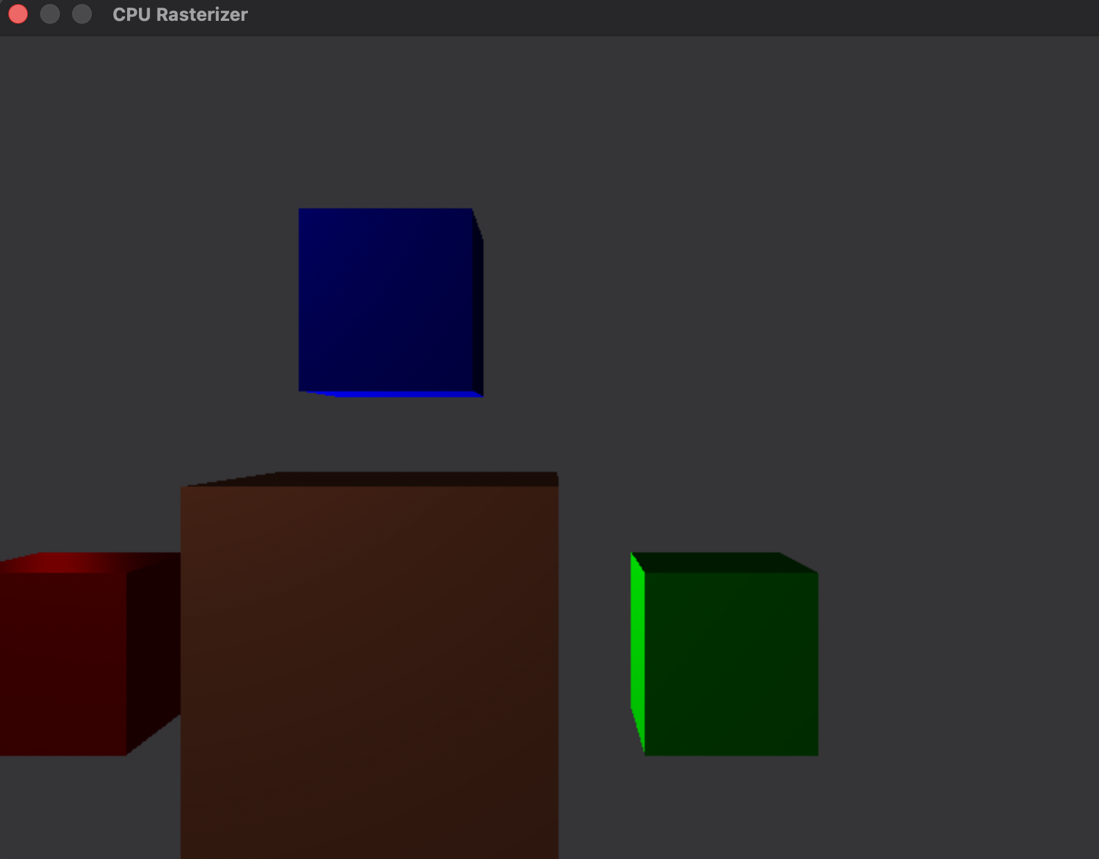 Four cubes renderer with 800 by 600 resolution