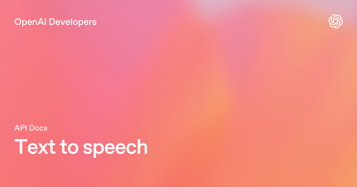 OpenAI Speech API