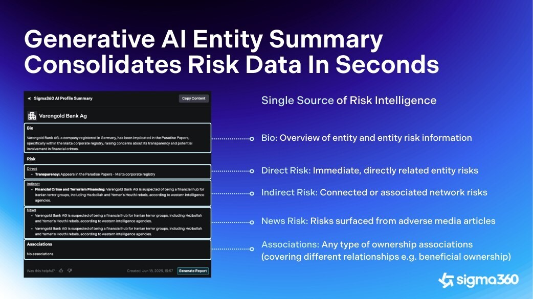 Sigma360 Introduces AI Feature for Rapid Risk Data Consolidation
