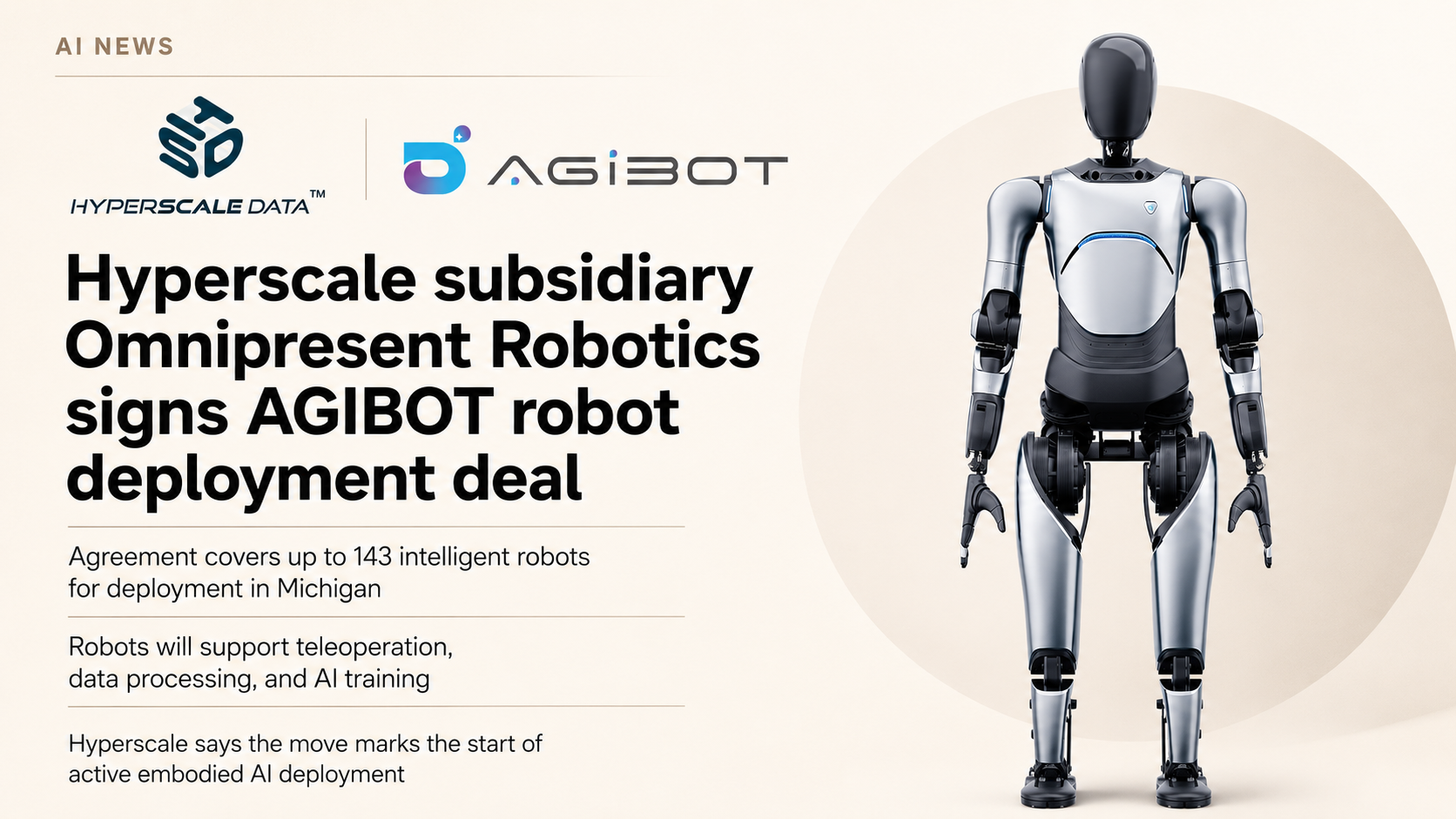 Omnipresent Robotics to Acquire AGIBOT Robots for Michigan Deployment