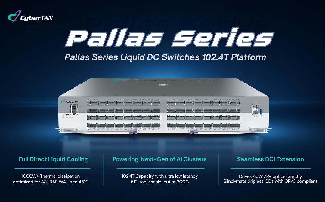 CyberTAN unveils 102.4 Tbps liquid cooled Ethernet switch blueprint