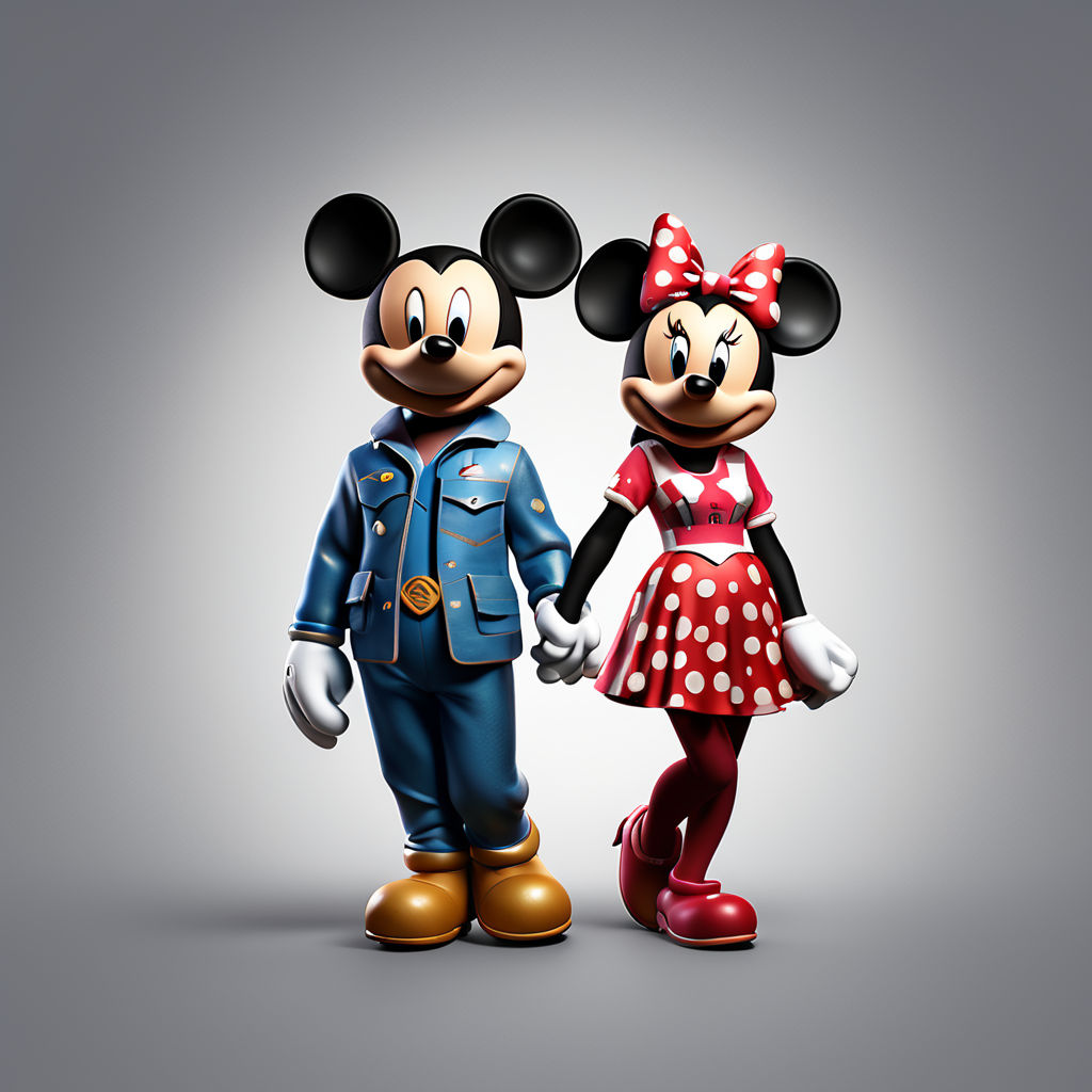 Male and female Mickey Mouse holding hands by ozer çelik - Playground