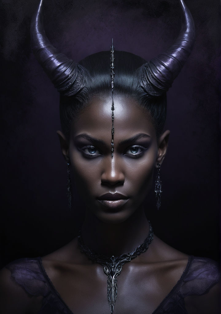 Demonia-inspired woman with tattoo-adorned body by Ghanna Scar Queen ...