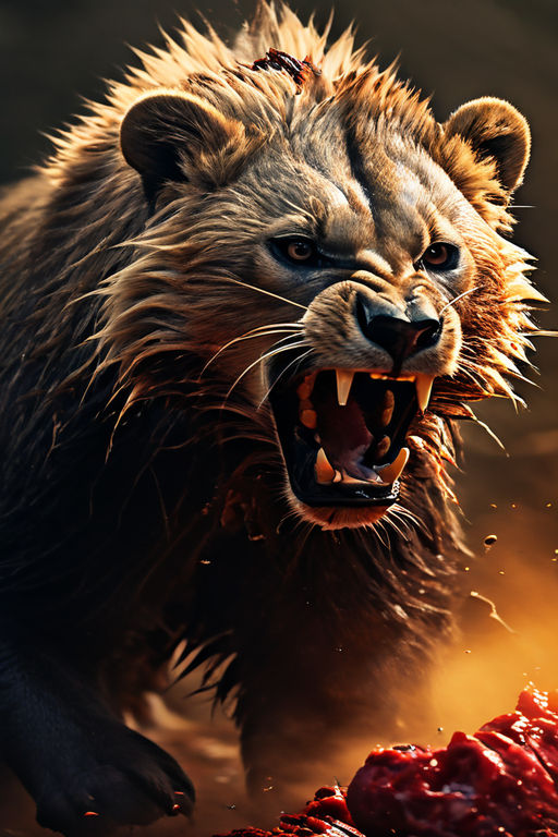 Lion vs honey badger by elMahdi Tals - Playground