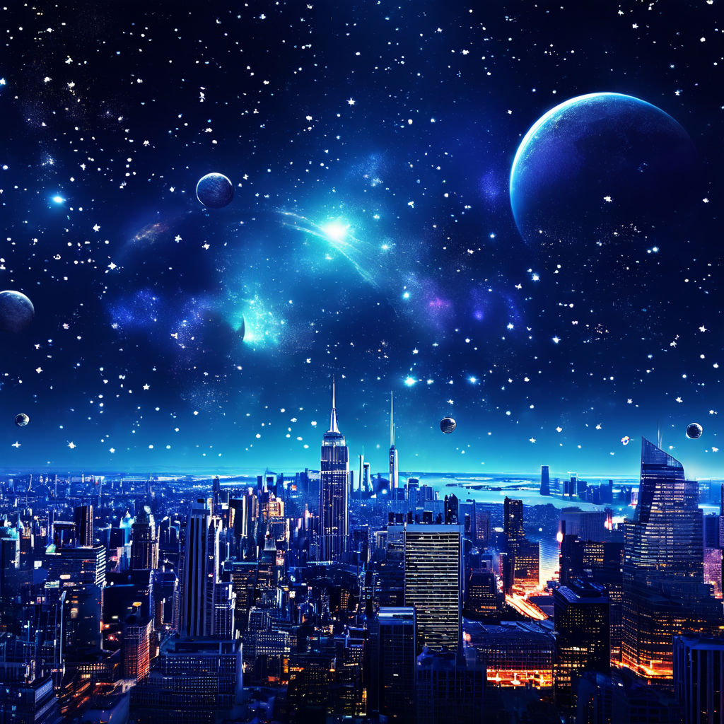 Galaxy background Black themed Mixed with finance elemnts by Anuja