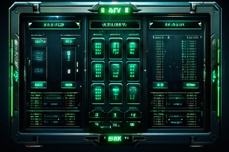 Draw a user interface in the style from the movie matrix wit... by ...
