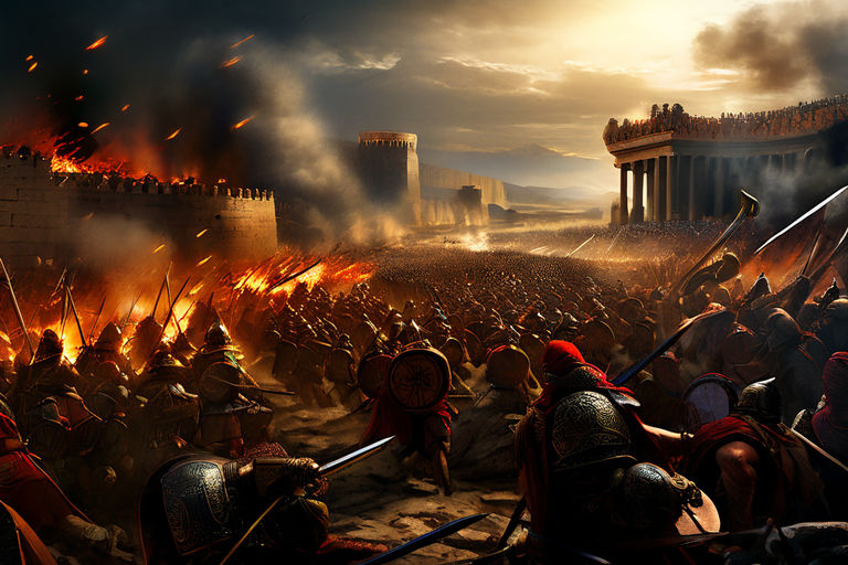 "The Battle of Cannae": Illustrate the intense clash between... by Luka ...