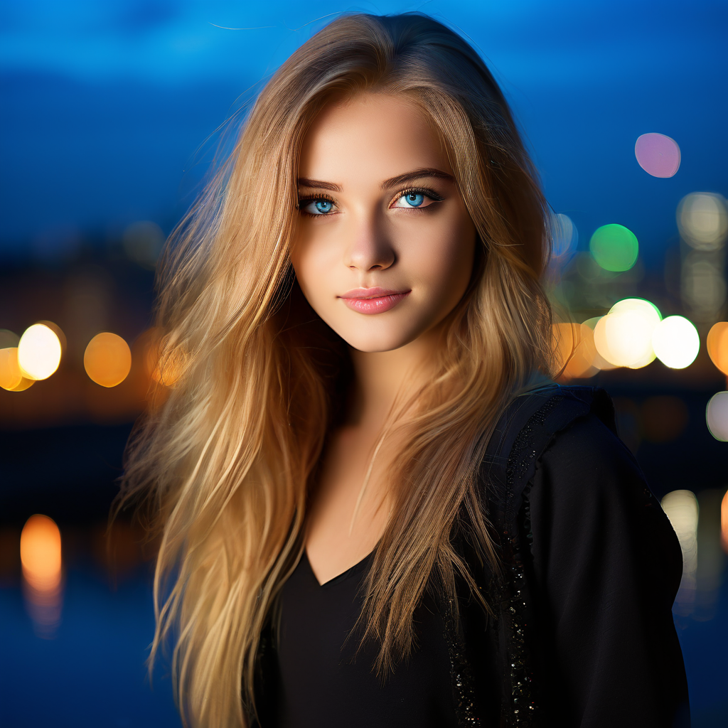 Portrait of an 18-year-old woman with long by NG - Playground