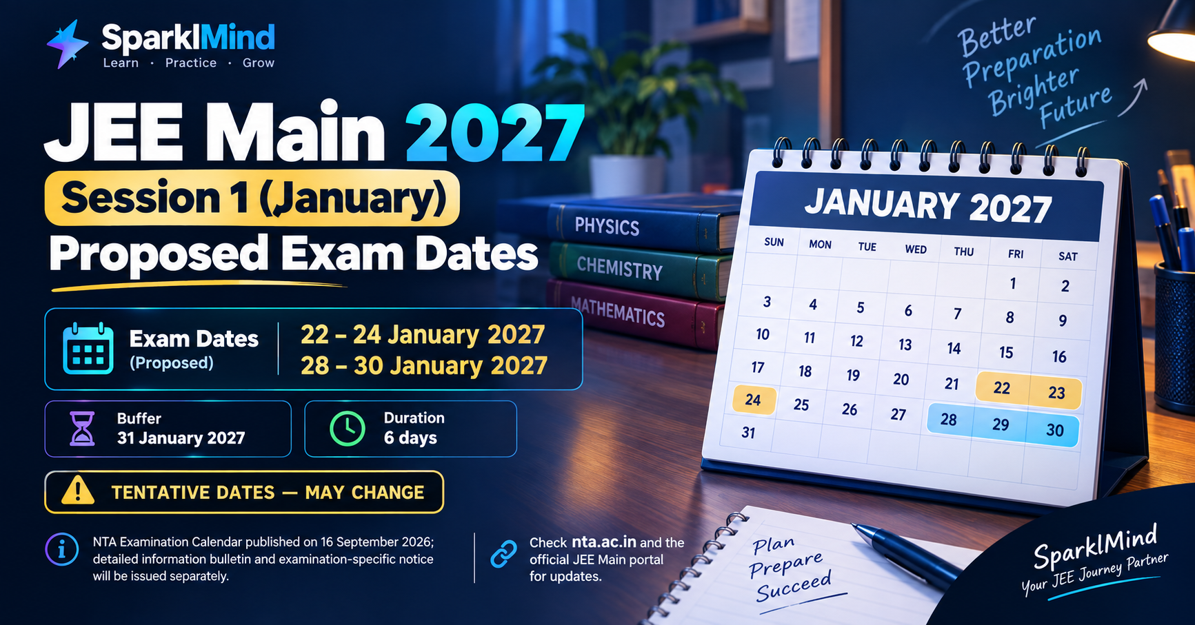 JEE Main 2027 Session 1 Exam Dates