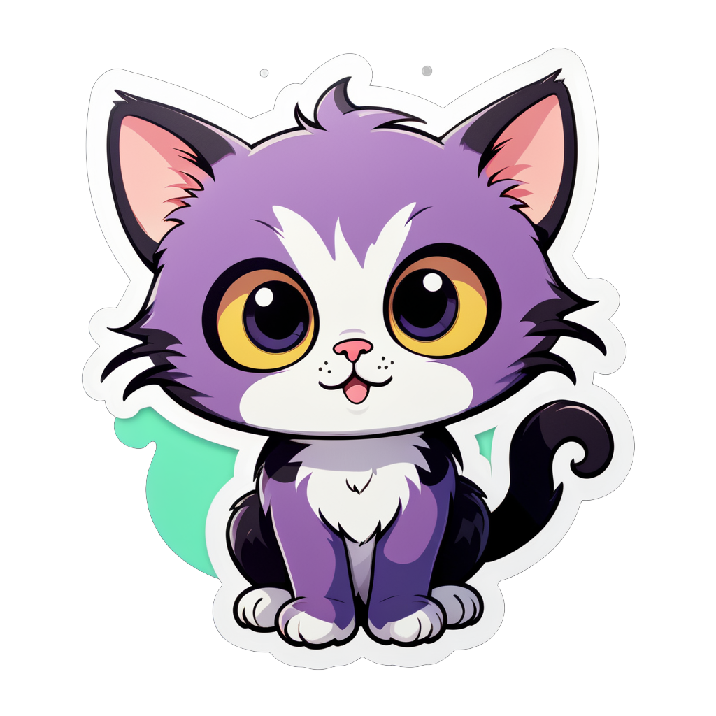 a cute cat with big eyes