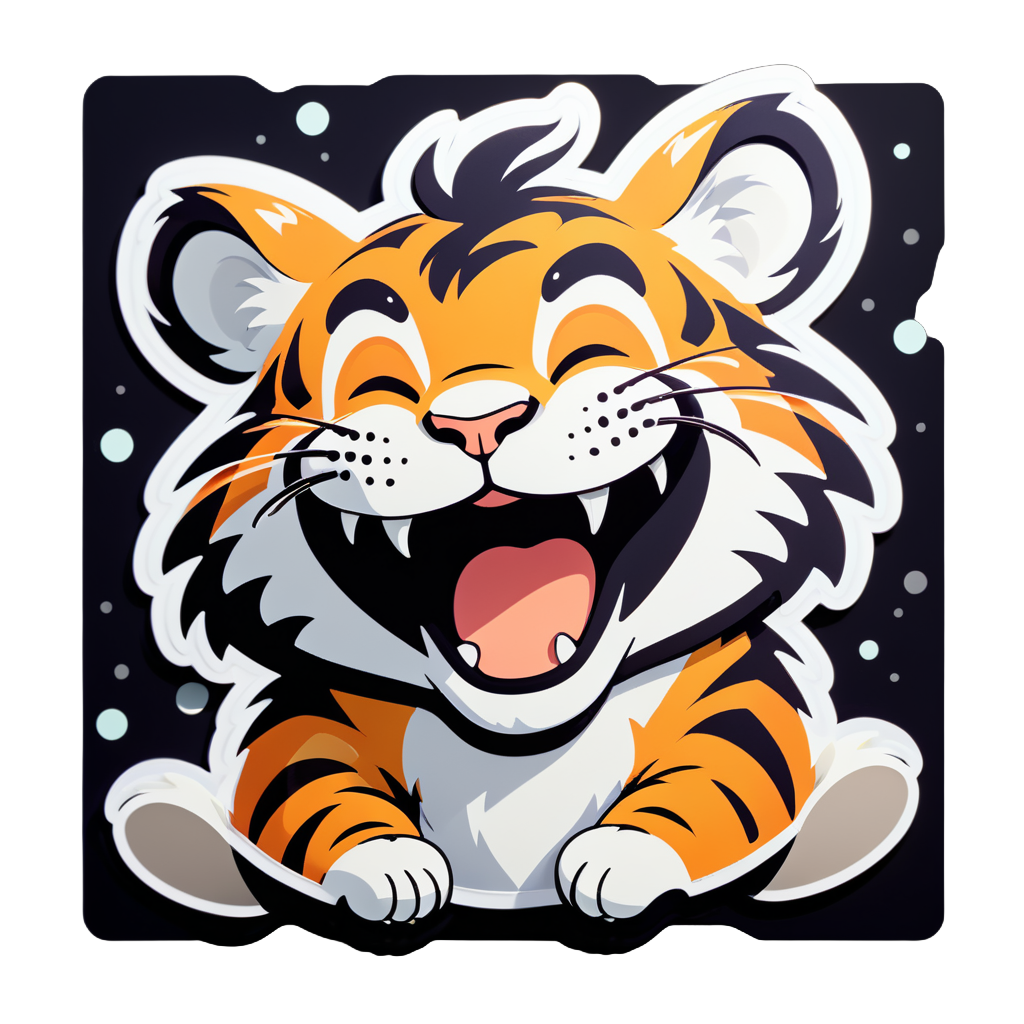 I made an AI sticker of happy tiger