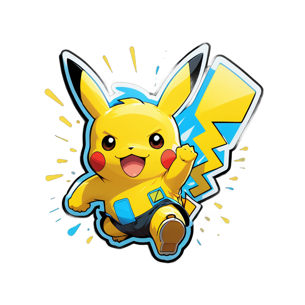 I made an ai sticker of pikachu running marathon