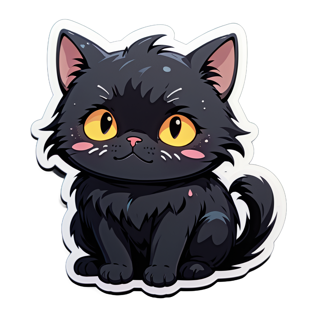 a sad crying black cat