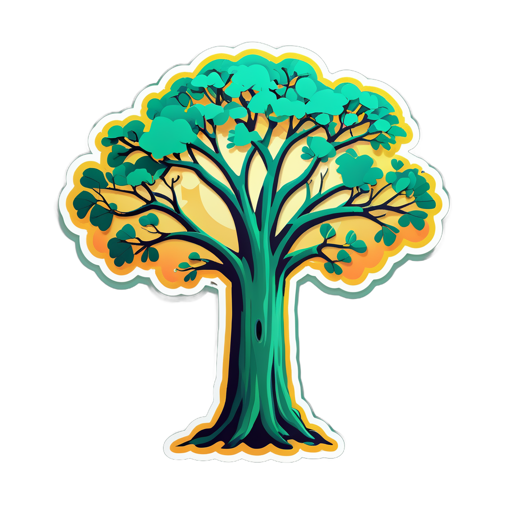 I made an ai sticker of baobab tree with lots of branches