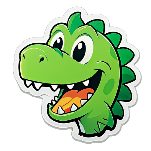 smile green dinasor only head turn left