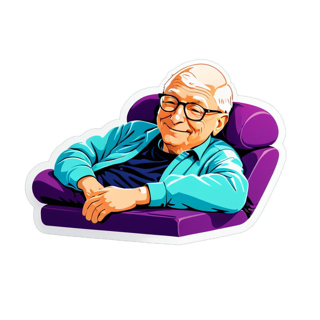 I made an ai sticker of bill gates bald taking a nap