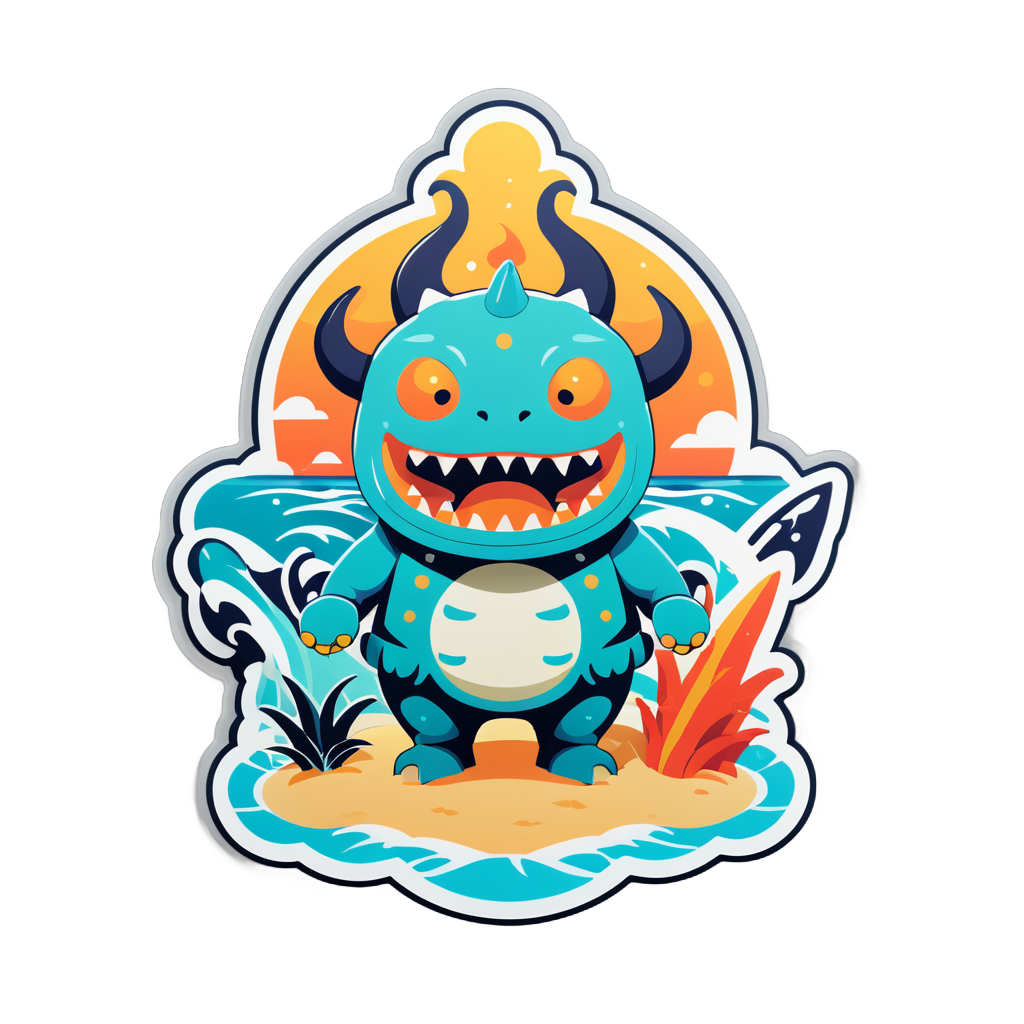 I Made An AI Sticker Of Moloch On The Beach