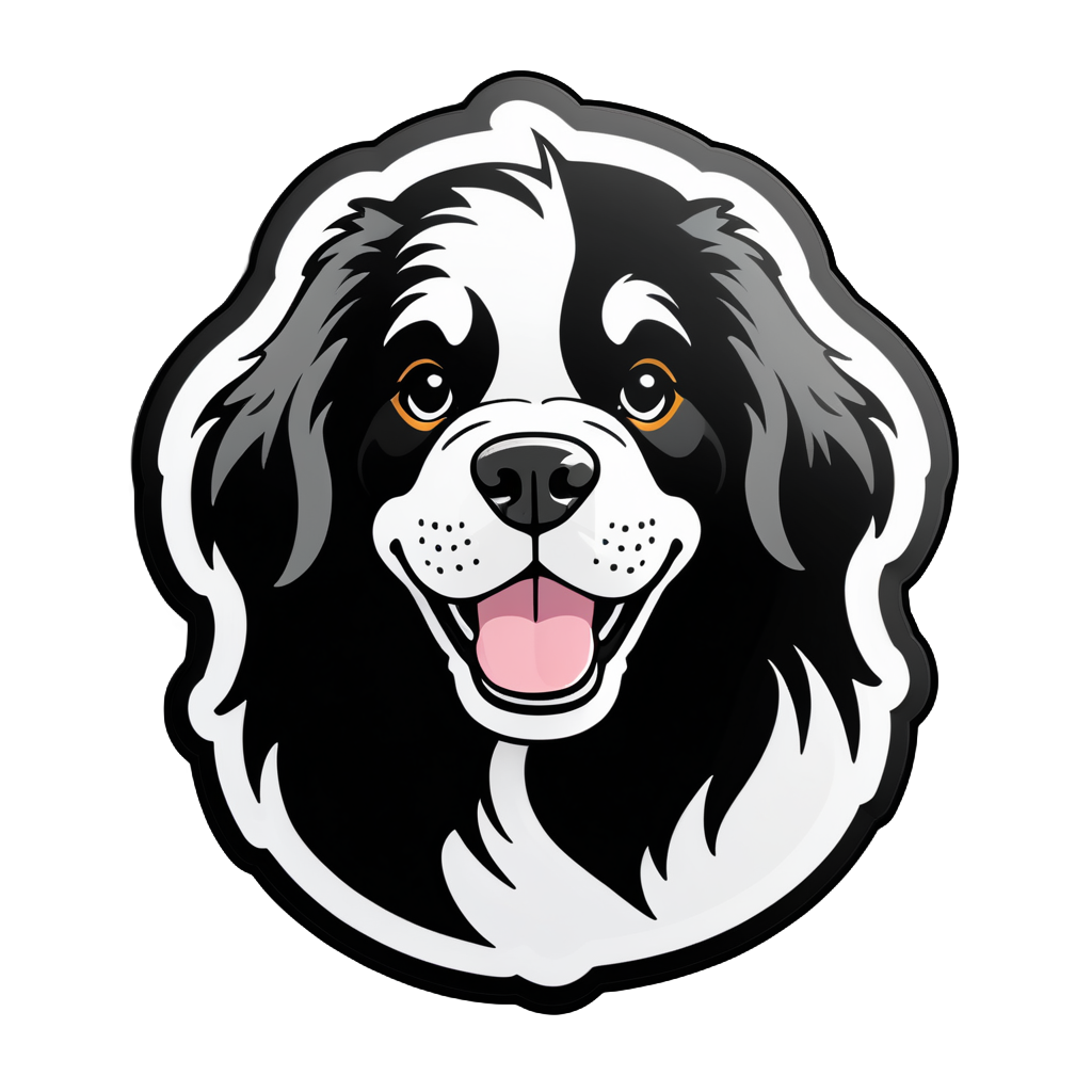 black white boder colie dog