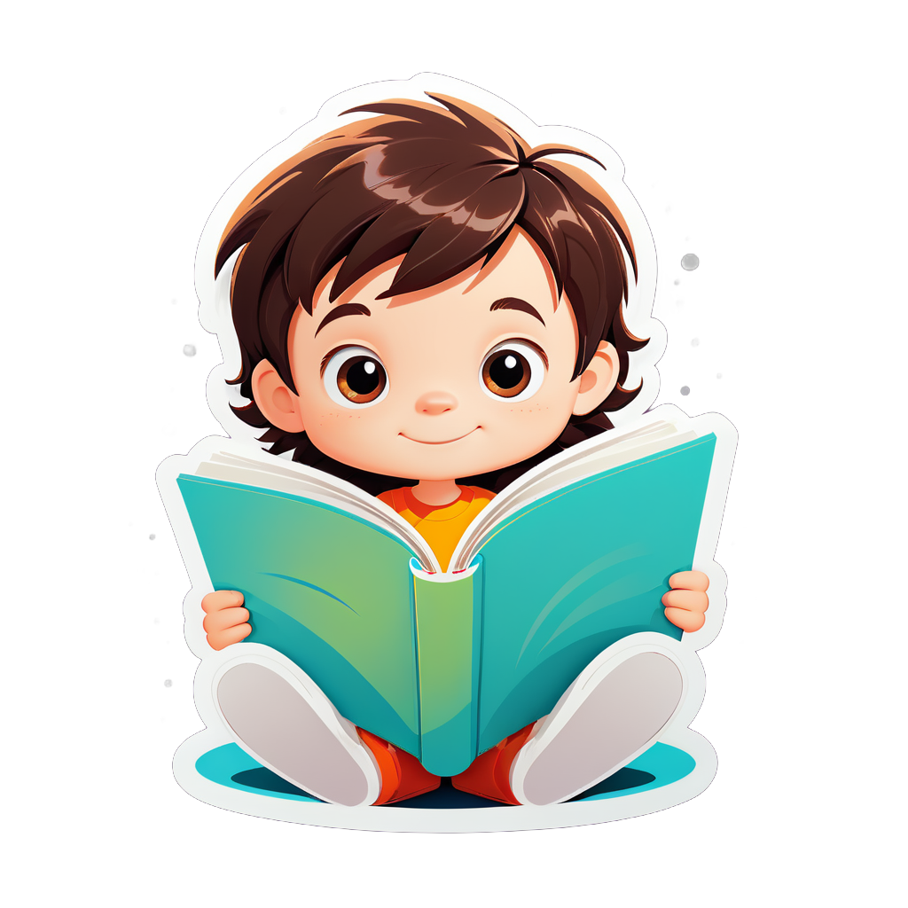 Kid reading book