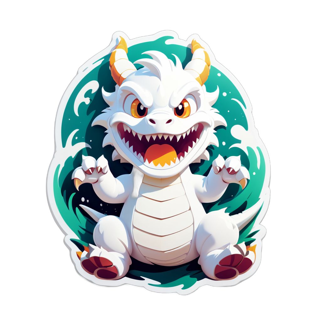 happy white  dargon