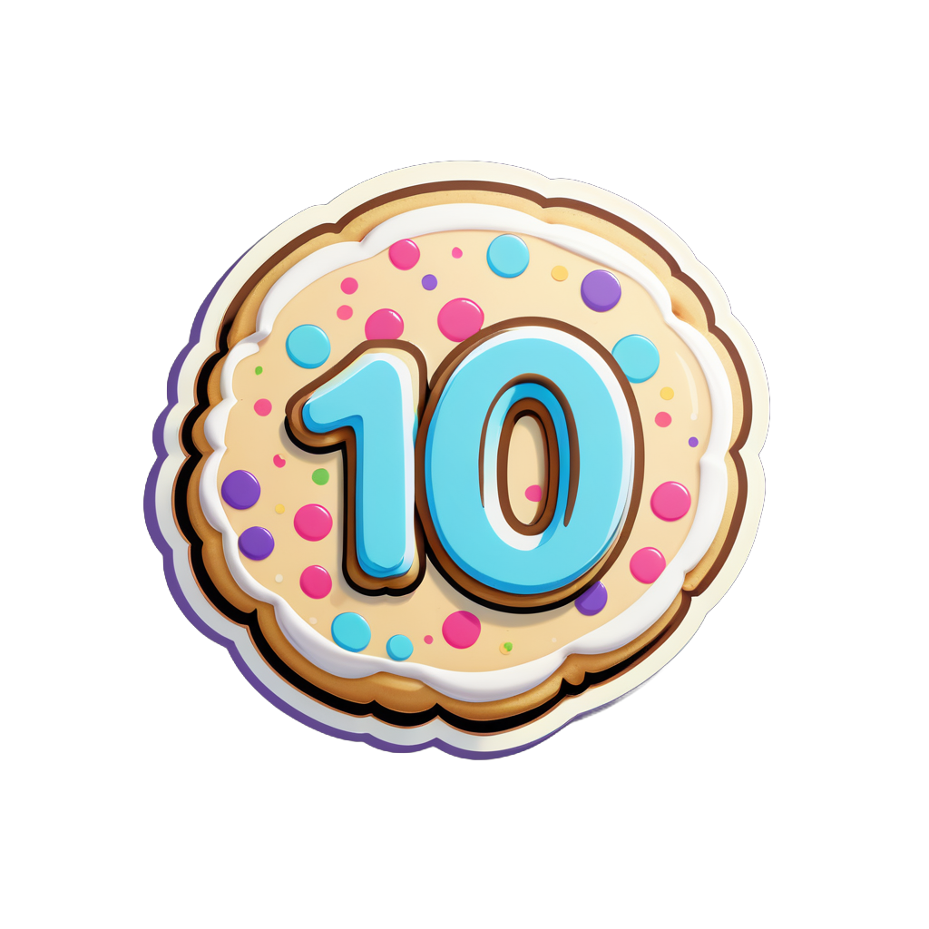 I made an ai sticker of cookie with the number 100