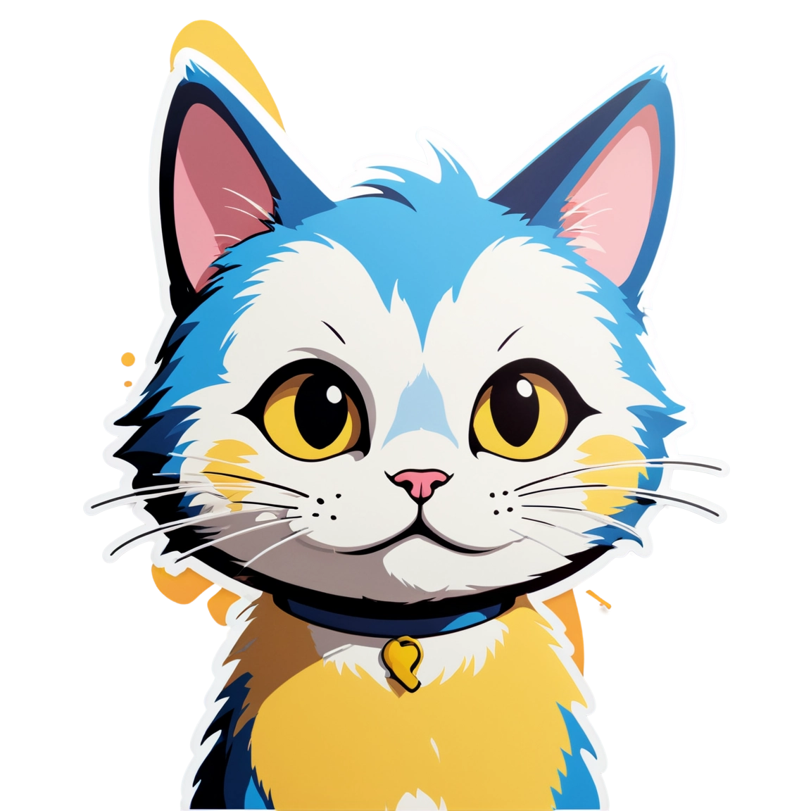 I made an AI sticker of новый год котёнок